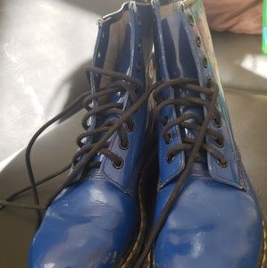 Bright blue doc Martens